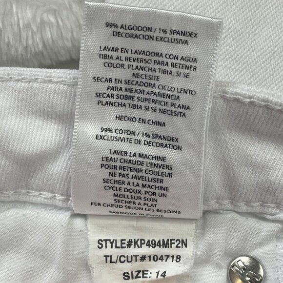 Kut From The Kloth Catherine Boyfriend Jeans Women's Size 14 White Cotton Denim - Picture 13 of 14